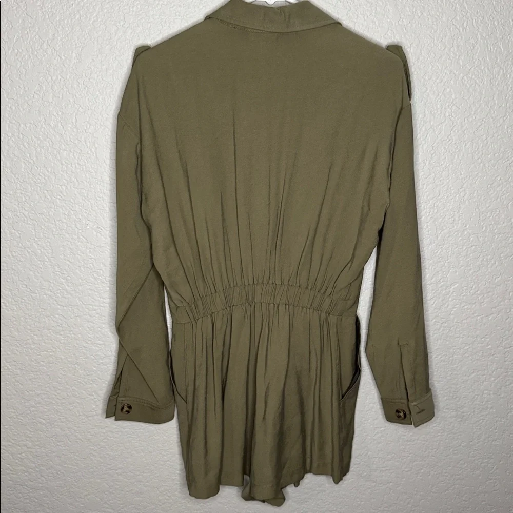 L'Academie Dylan Romper Olive Button Front Long Sleeve Pockets Sz S Streetwear - Picture 11 of 13